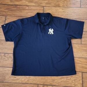 New York Yankees navy blue short sleeve polo shirt men's XL by Antigua